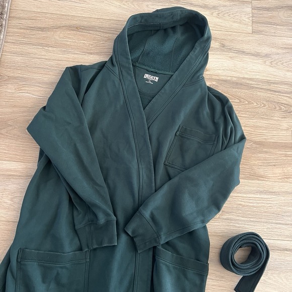 Duluth Trading Robe Mens Size XL Pine Green Hooded Good With Belt Cotton Blend - Picture 2 of 8